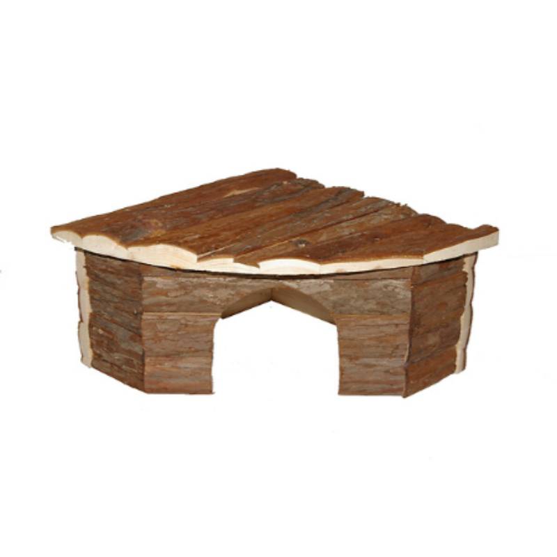 Rongis - Maisonnette d'angle en pin naturel pour petits mammifères -  RONGIS - Imagen 3