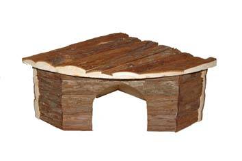 Rongis - Maisonnette d'angle en pin naturel pour petits mammifères - RONGIS - Image 2