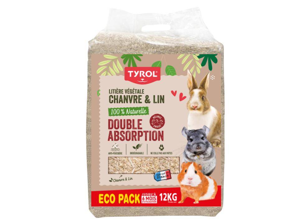 Tyrol - Litière pour rongeurs chanvre et lin 12 kg  – TYROL - Imagen 1