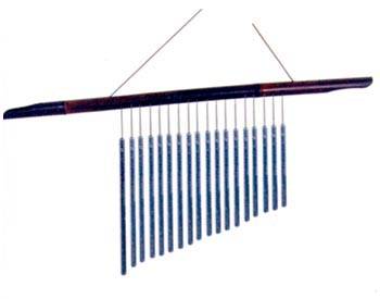 Carillon Flûte, en Bambou Et Aluminium L. 46 X H. 29cm