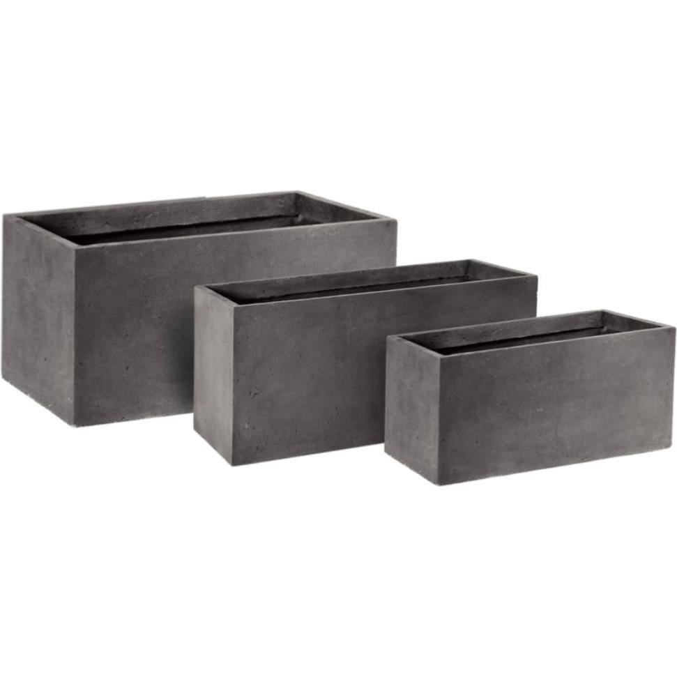 Jardinière Fibre De Terre Béton Gris - Imagen 2