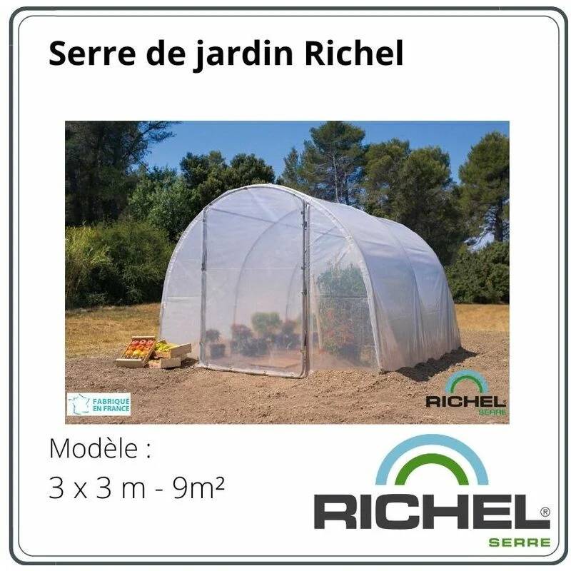 Richel Serre - Serre maraichère 9m² pied droit 1 porte acier galvanisé PE L. 3 x l. 3 x H. 2 m – Richel serre - Image 5