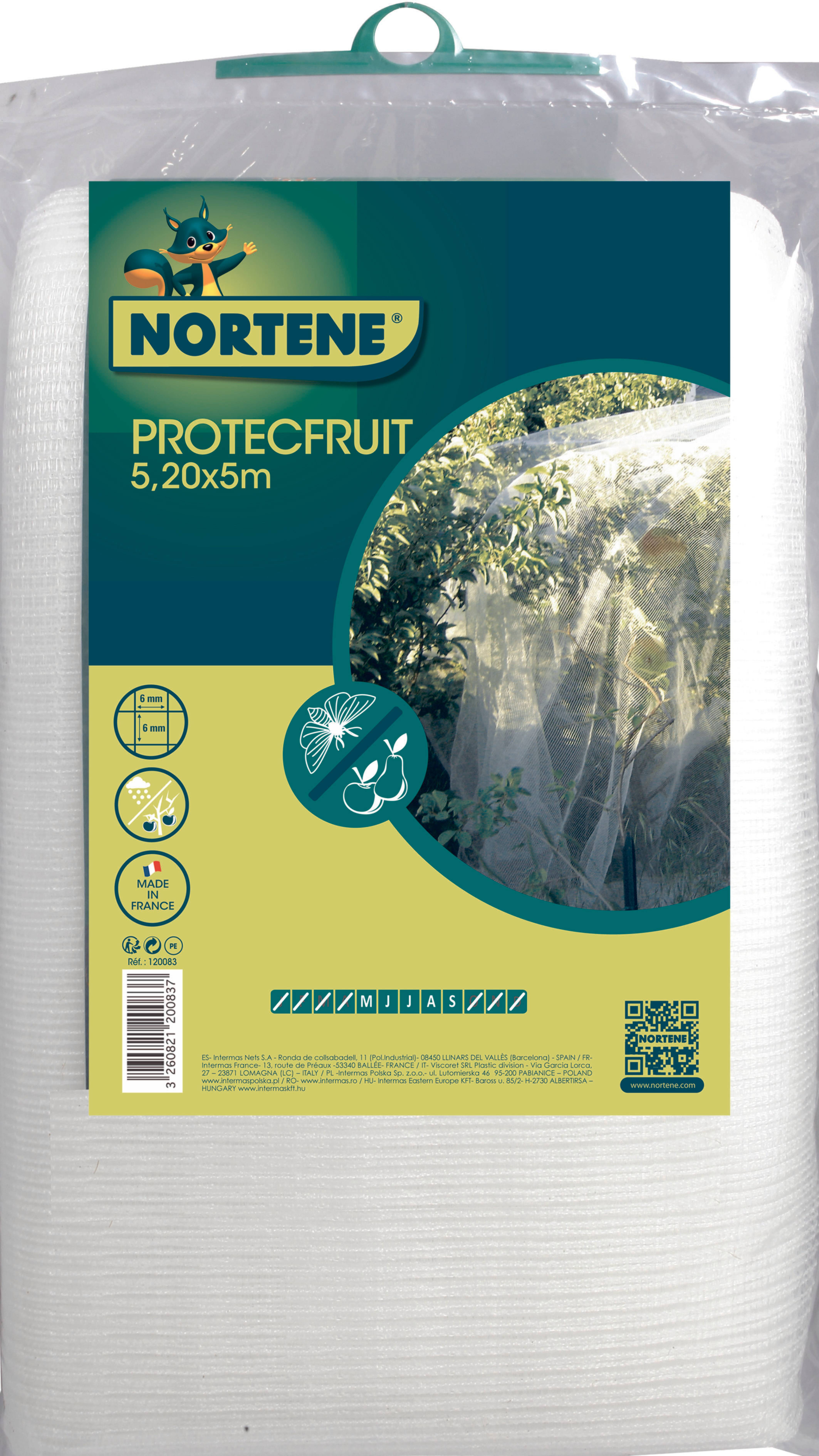 Nortène - PROTECFRUIT Filet spécial verger transparent 5,20x5m - Imagen 3