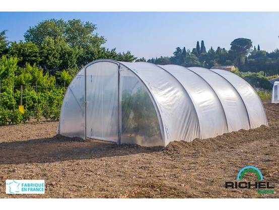 Richel Serre - Serre maraîchère tunnel 27m² 2 portes acier galvanisé PE L. 6 x l. 4,5 x H. 2,25 m – Richel serre - Image 5