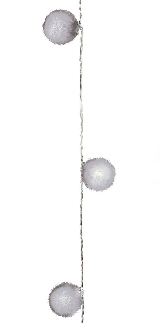 Blachere Illumination - Guirlande LED avec 18 boules en velours Blanc L.3,40 m - Image 4