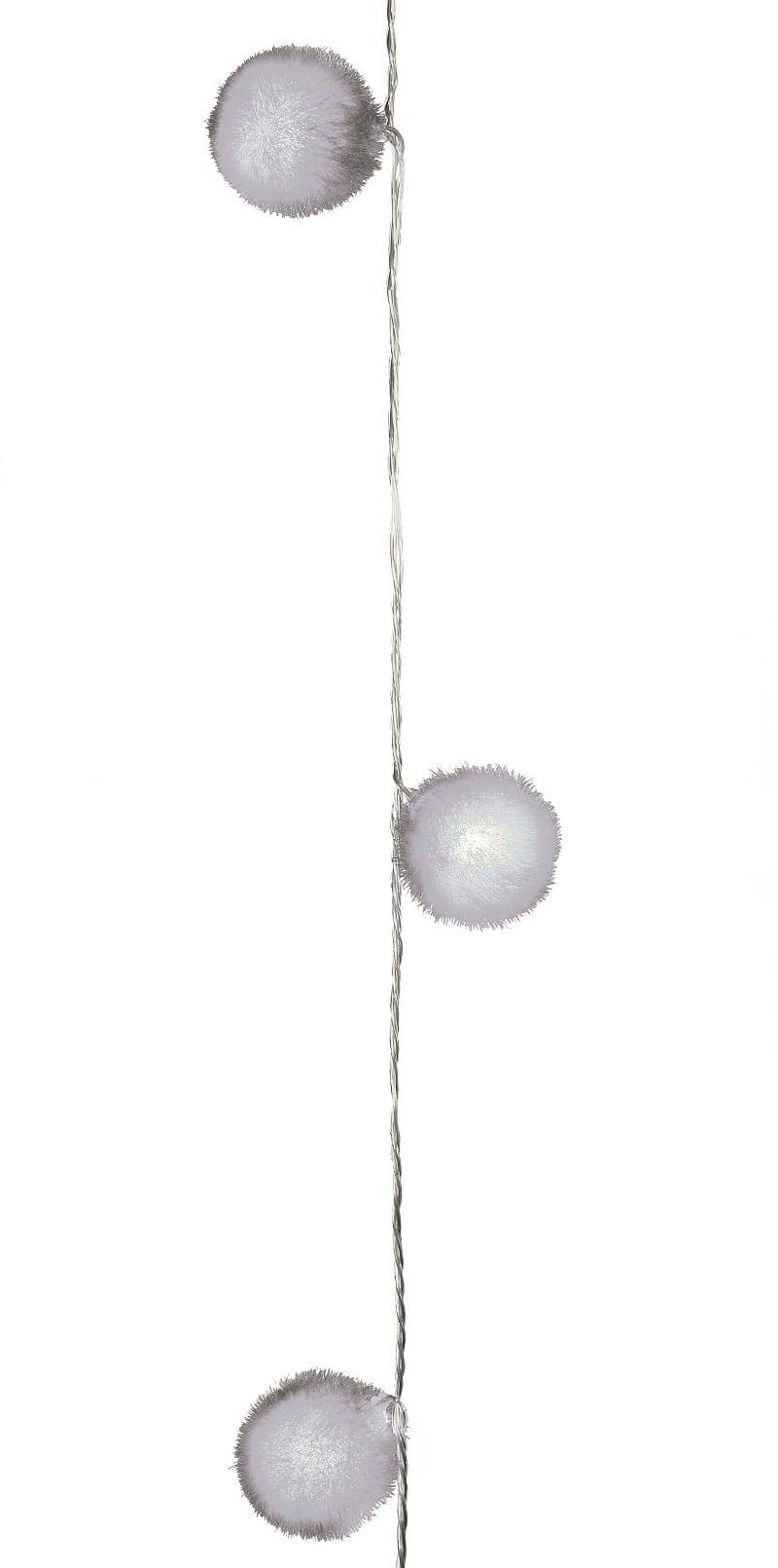 Blachere Illumination - Guirlande LED avec 18 boules en velours Blanc L.3,40 m - Imagen 4