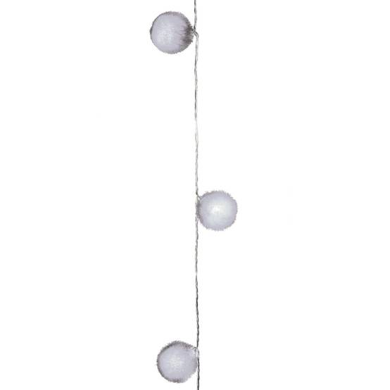 Blachere Illumination - Guirlande LED avec 18 boules en velours Blanc L.3,40 m - Image 2