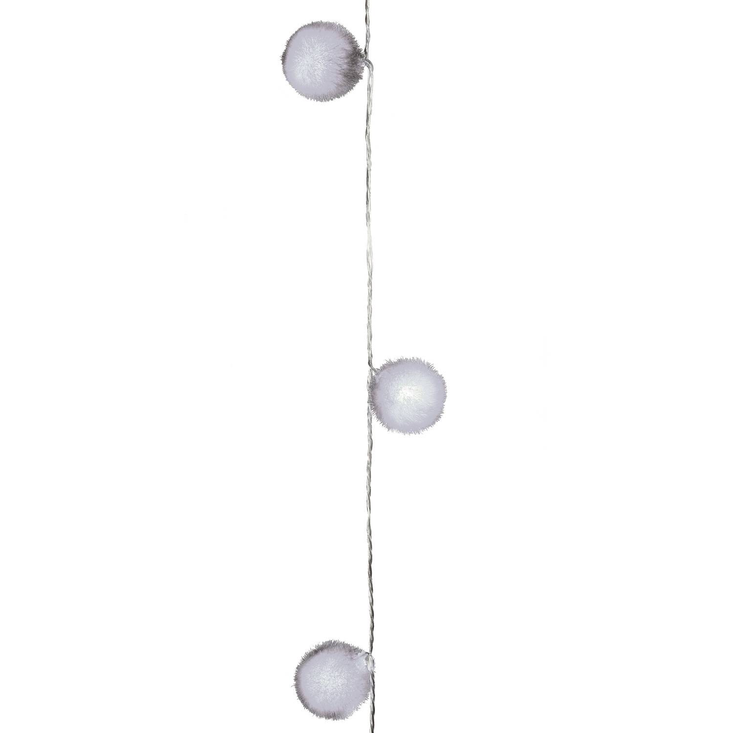 Blachere Illumination - Guirlande LED avec 18 boules en velours Blanc L.3,40 m - Imagen 2