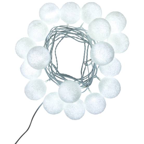 Blachere Illumination - Guirlande LED avec 18 boules en velours Blanc L.3,40 m - Image 5