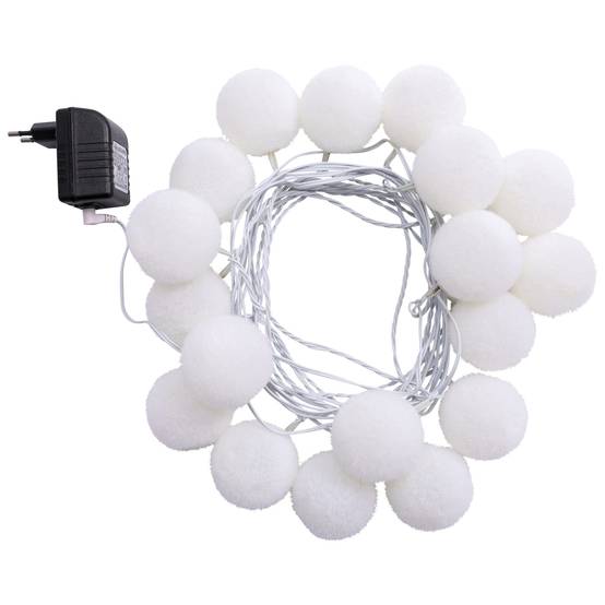 Blachere Illumination - Guirlande LED avec 18 boules en velours Blanc L.3,40 m - Image 1
