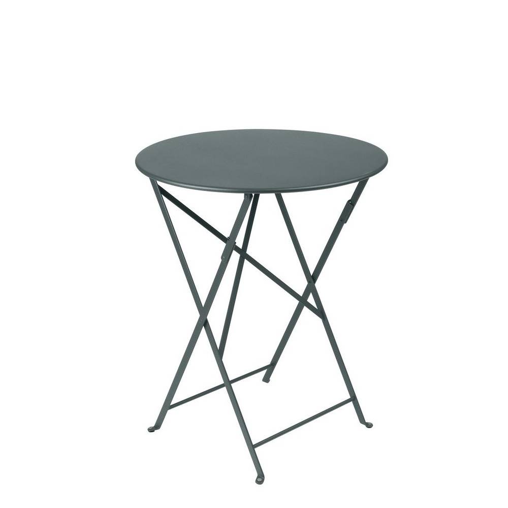 Fermob - Table de jardin ronde pliante acier gris orage 2 personnes Bistro Fermob - Image 2