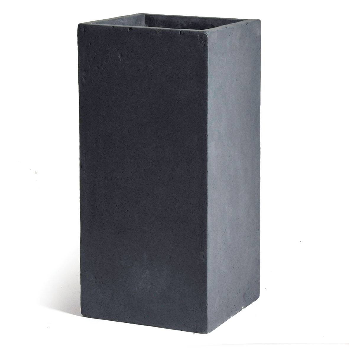 Pot carré haut gris - L.23 x l.23 x H.50 cm - Imagen 1