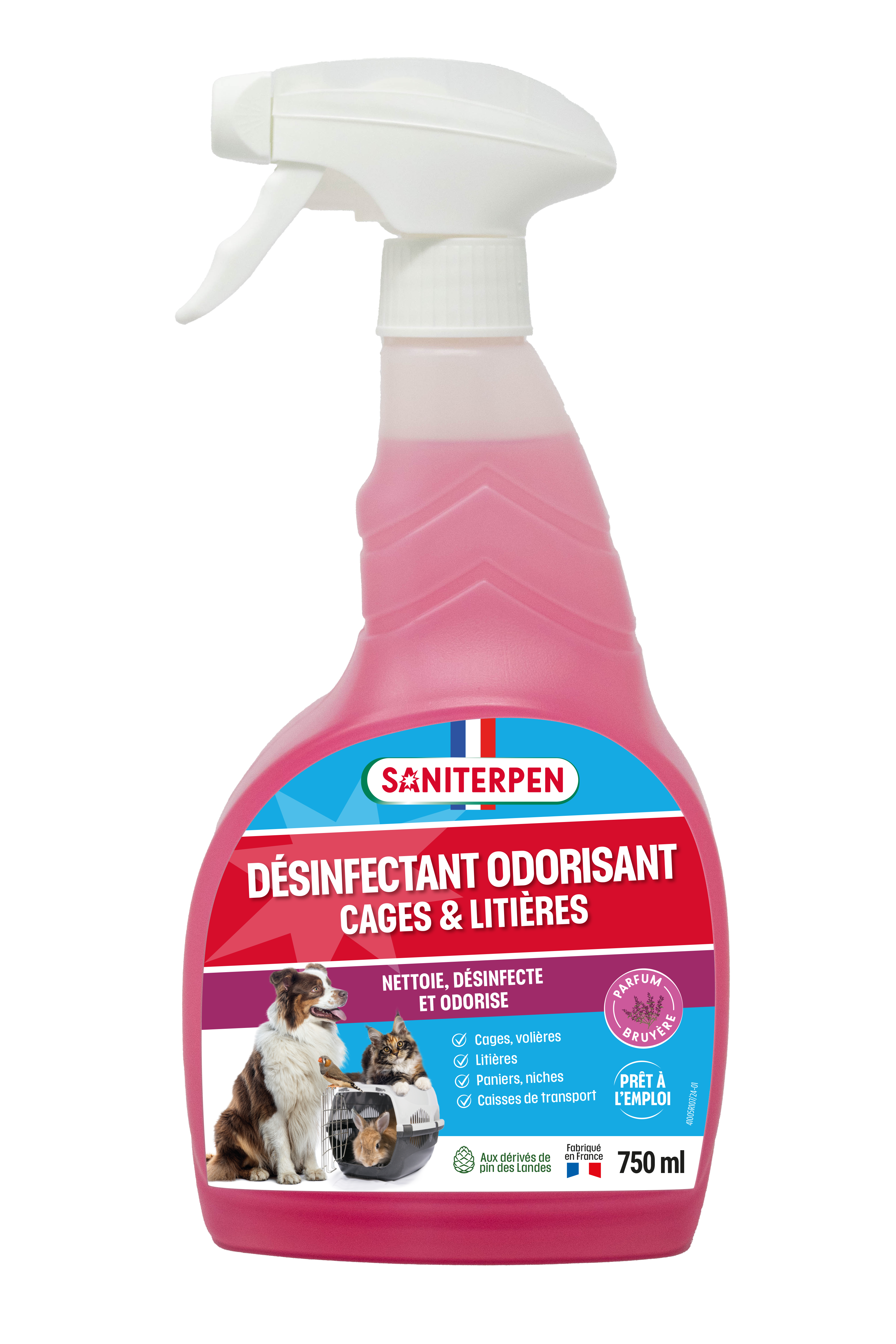 Saniterpen - Désinfectant Odorisant Cages & litières 750ML - Saniterpen