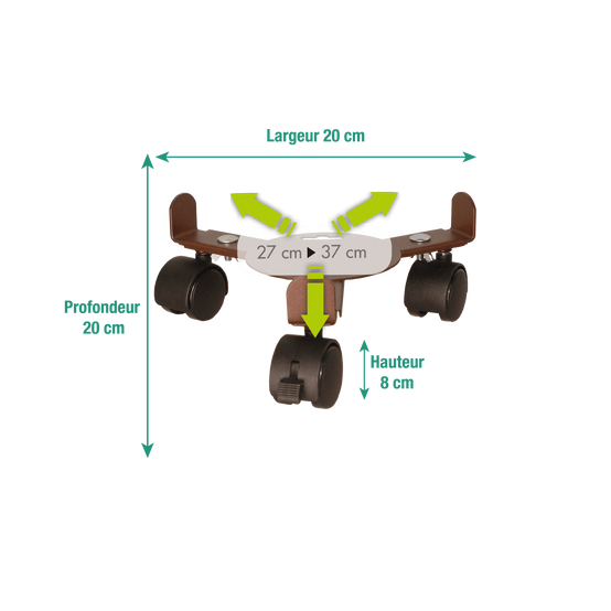 Louis Moulin - Roule plante extensible 3 roulettes fer vieilli - Image 3