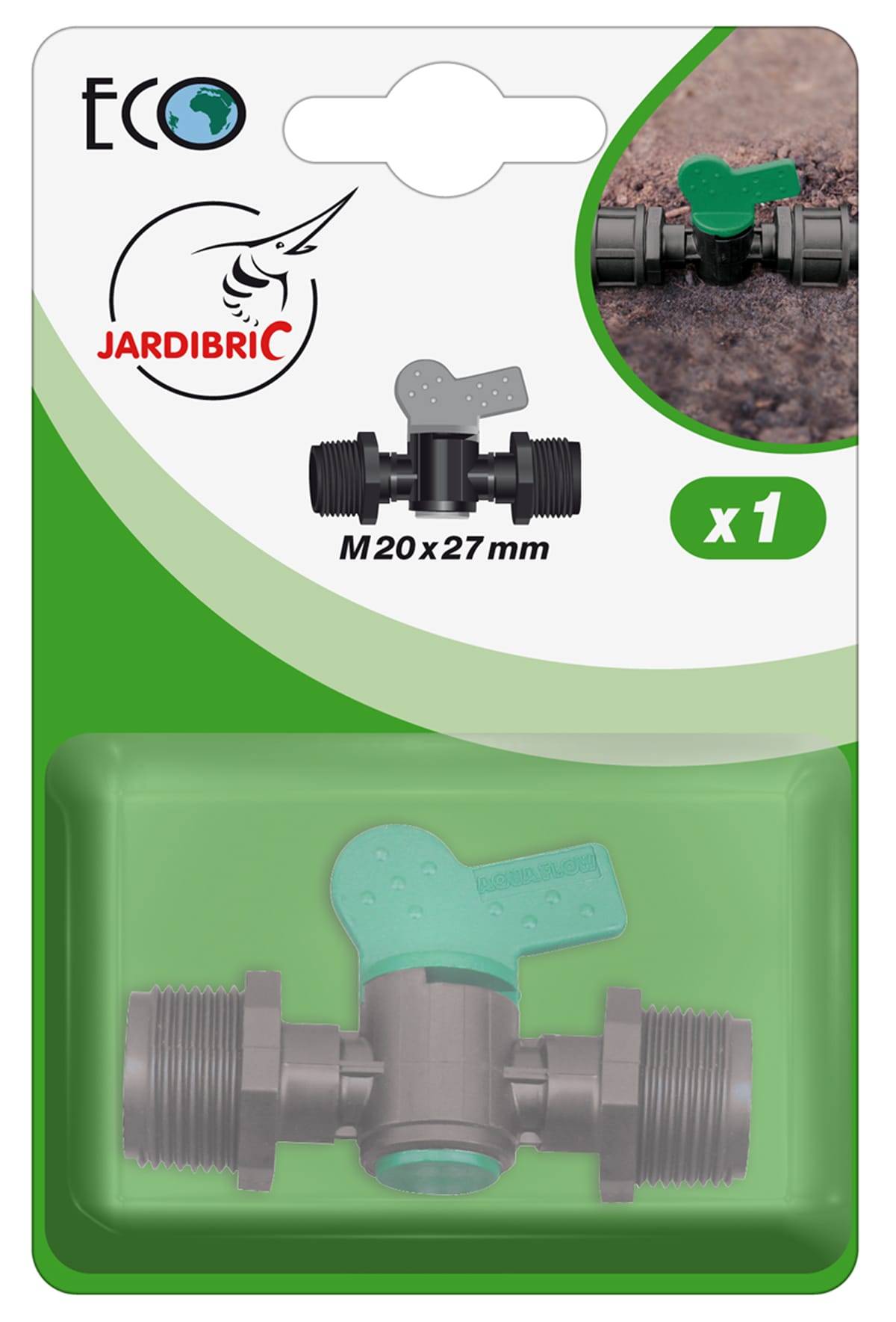 Jardibric - Válvula de cierre macho-macho 20x27 - Imagen 3