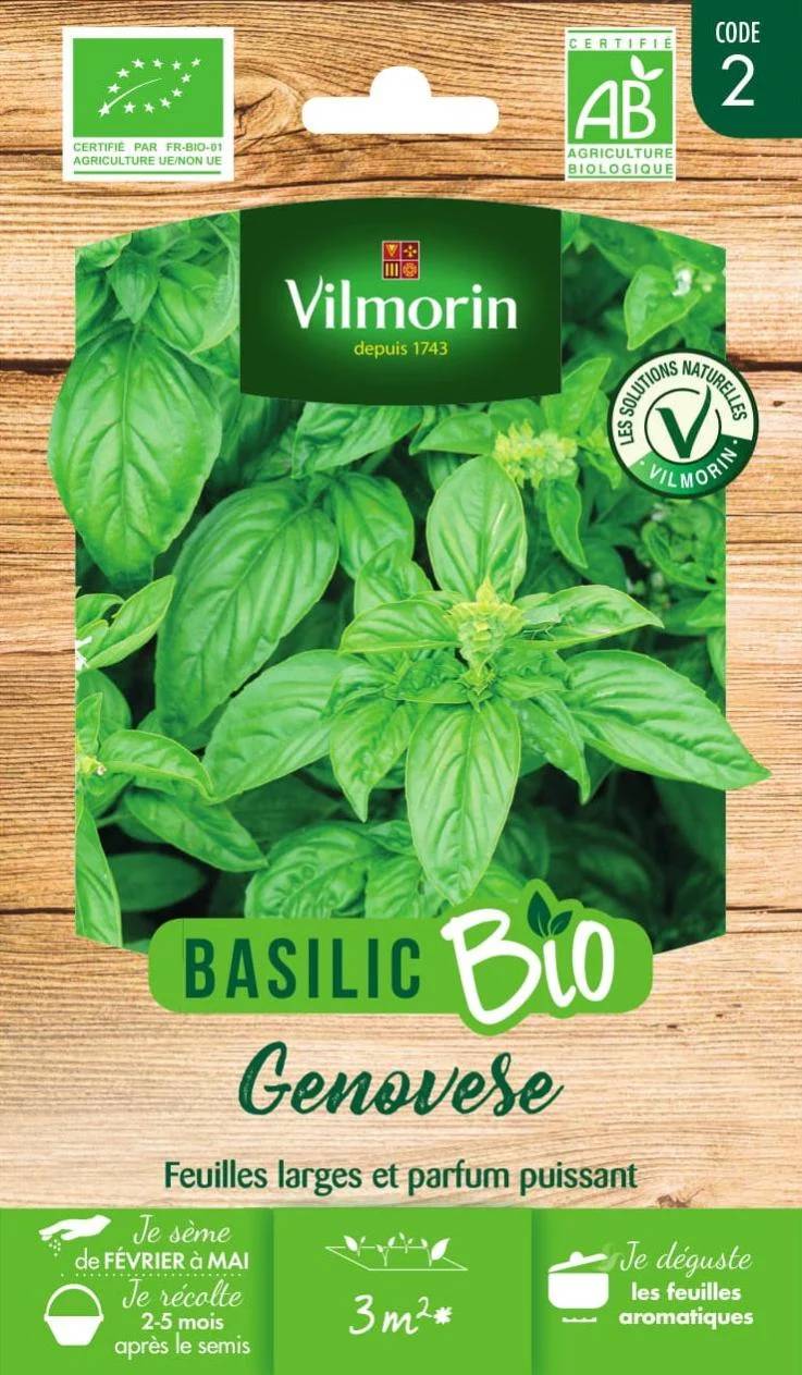 Vilmorin - Basilic Genovese Bio série 2 sachet graines 1 g - Vilmorin