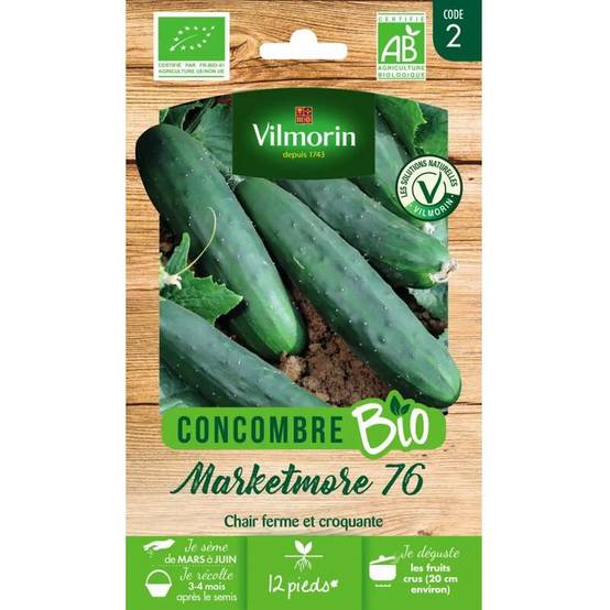 Vilmorin - Concombre marketmore 76 Bio série 2 sachet graines 1 g - Vilmorin - Image 2