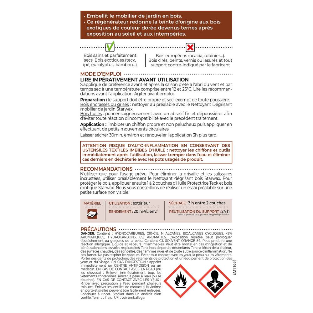 Starwax - Régénérateur Teck Et Bois Exotiques – STARWAX - Imagen 4