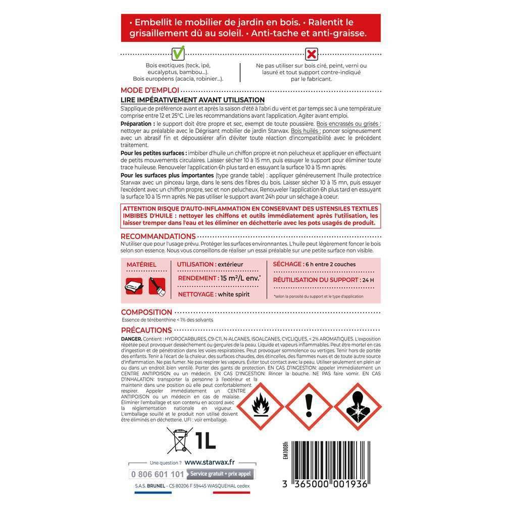 Starwax - Huile Protectrice Teck Bois Exotiques - STARWAX - Imagen 4