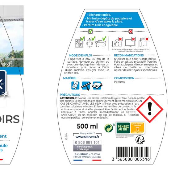 Starwax - NETTOYANT SPECIAL VITRES ET MIROIRS 500ML - Image 2