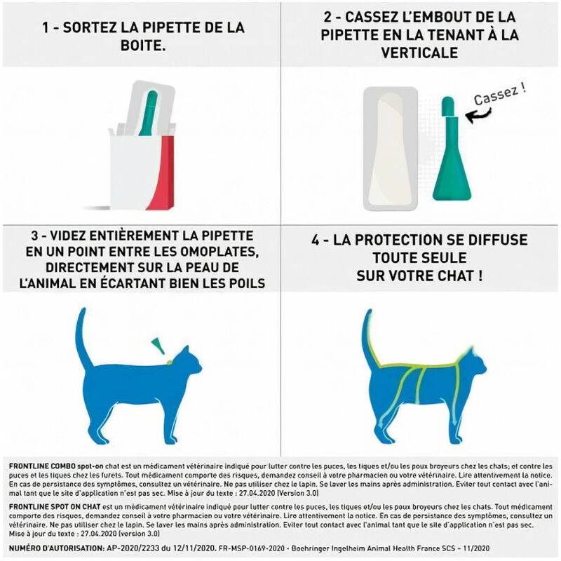 Frontline - Pipette antiparasitaire chat FRONTLINE - Imagen 3