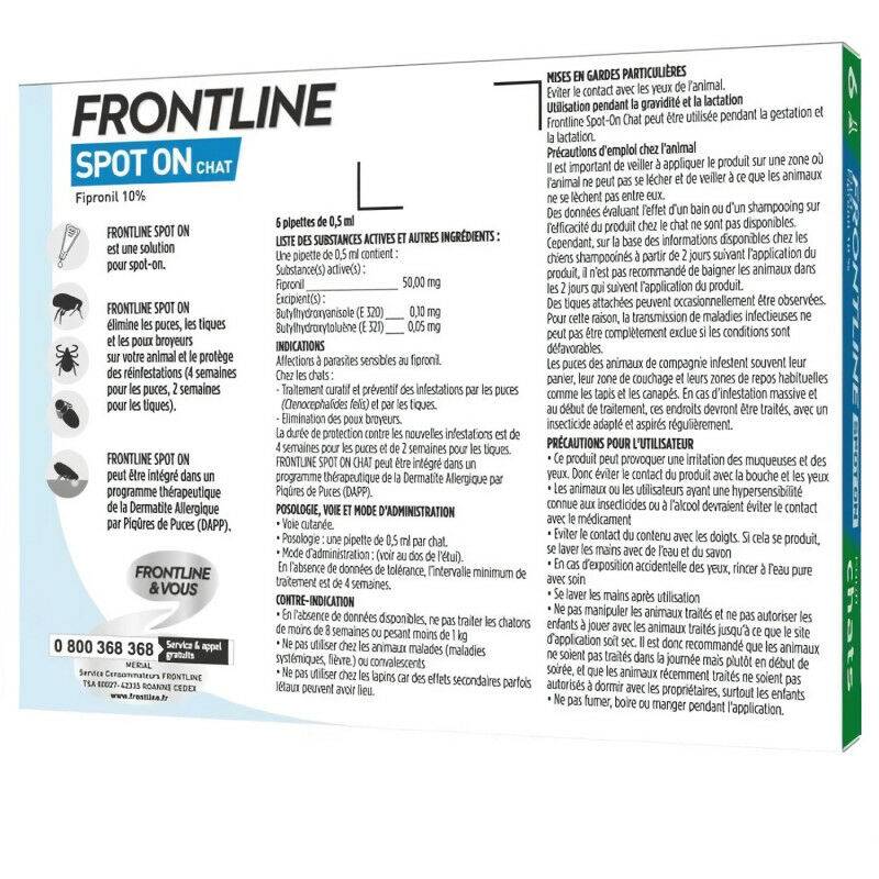 Frontline - Pipette antiparasitaire chat FRONTLINE - Imagen 4