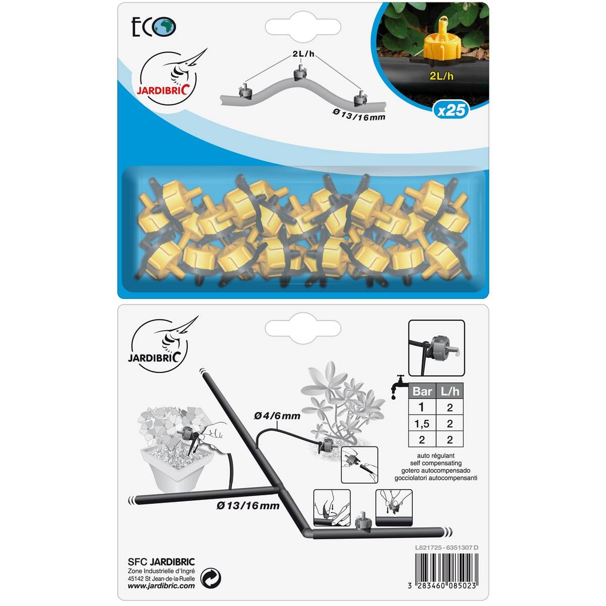Jardibric - Blister de 25 goutteurs autorégulant 2 l/h - Imagen 2