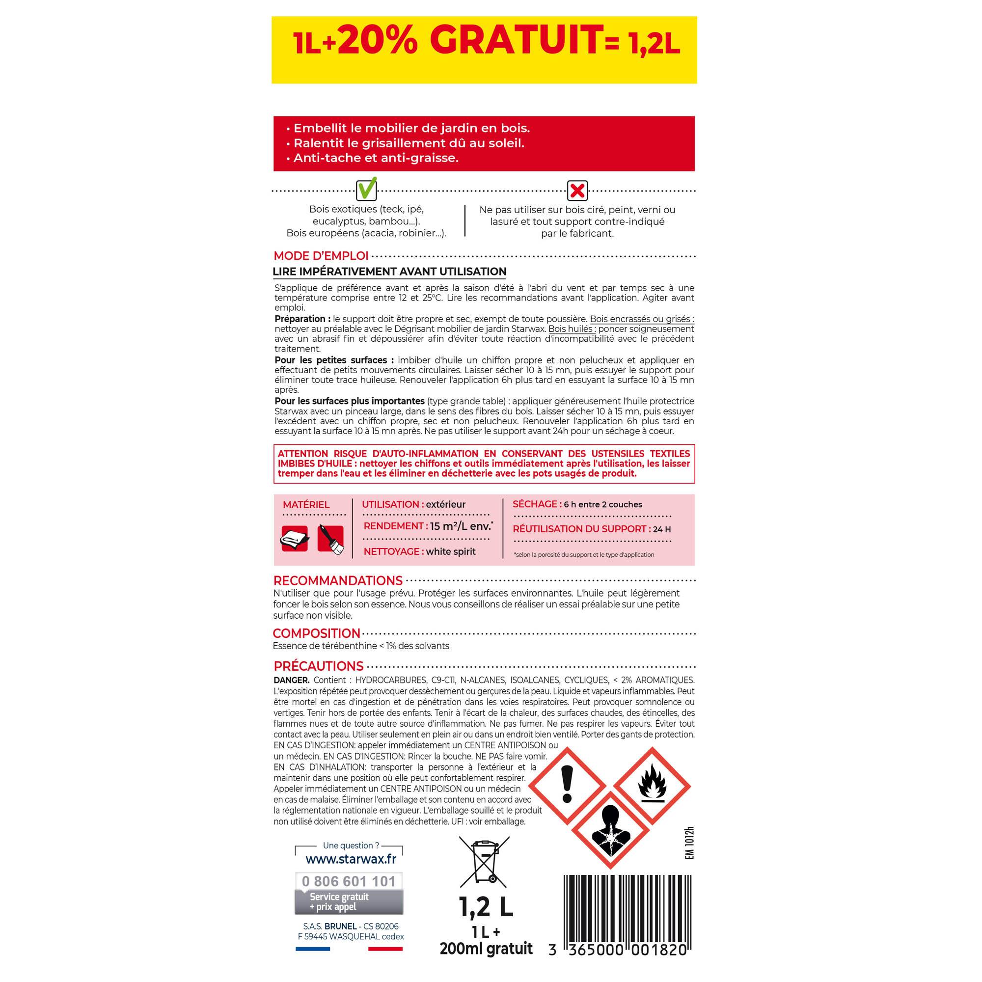 Starwax - Huile protectrice teck et bois exotique - STARWAX - Image 2