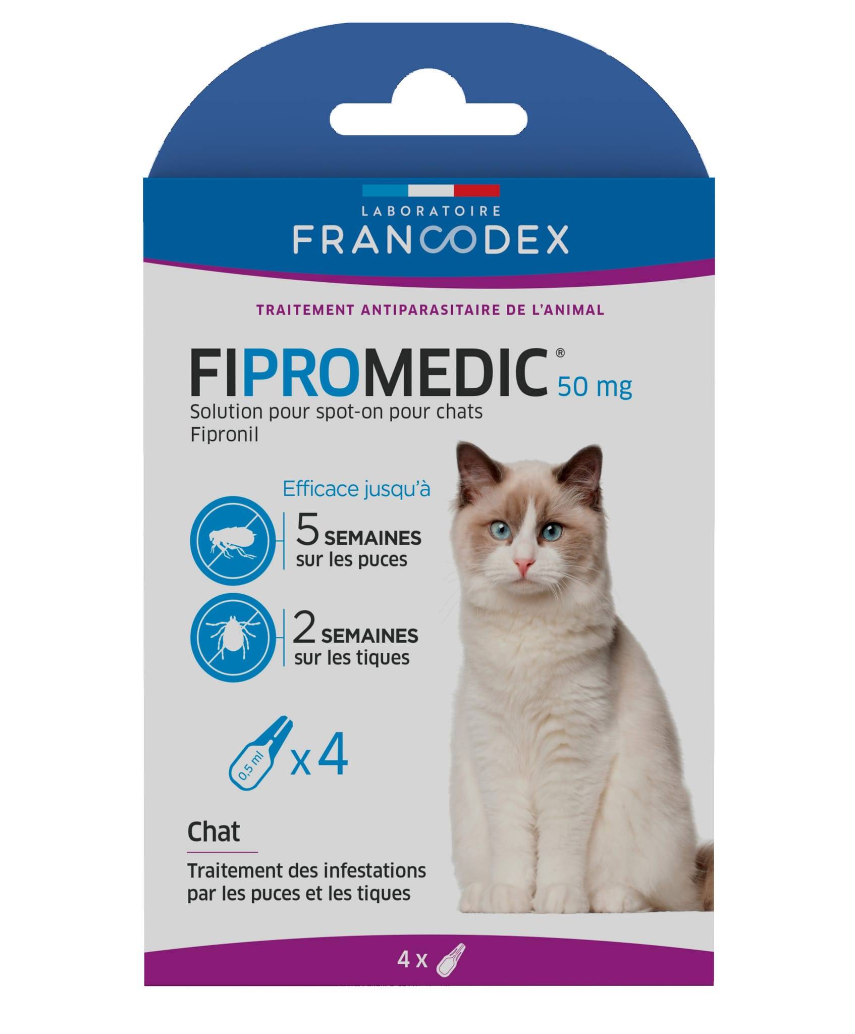 Francodex - Pipettes antiparasitaires Fipronil Chat - FRANCODEX - Image 1
