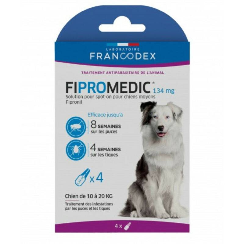 Francodex - FIPROMEDIC 134 mg - Solution pour spot-on chien 10-20 kg x4 - Image 3