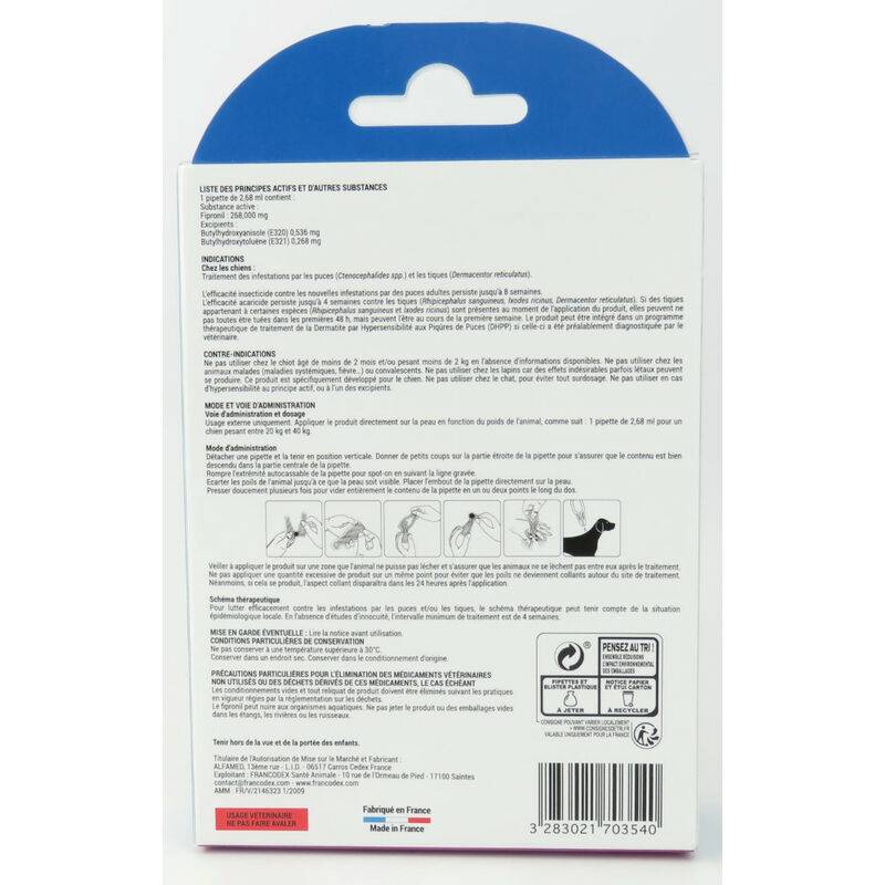 Francodex - FIPROMEDIC 268 mg - Solution pour spot-on grand chien 20-40 kg x4 - Image 5