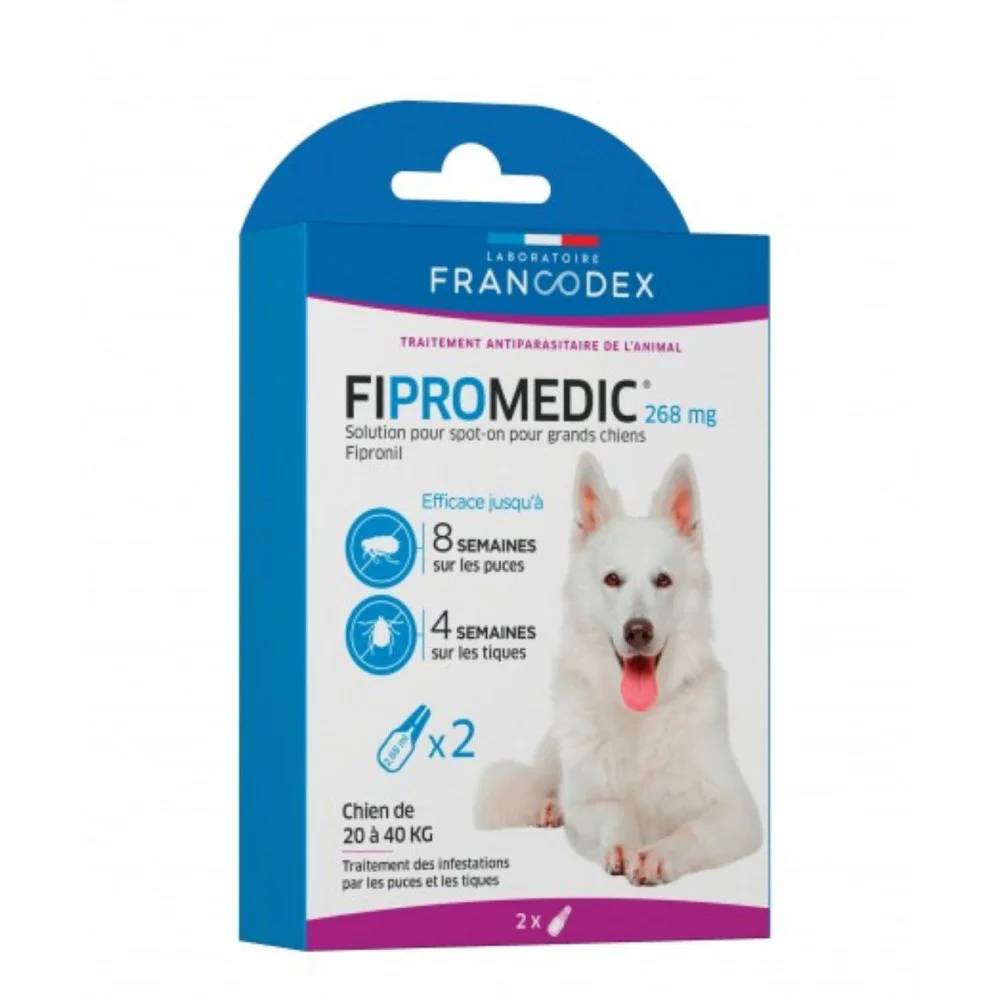 Pipettes antiparasitaires grand chien Fipromédic 2x2,68 ml - FRANCODEX - Imagen 4