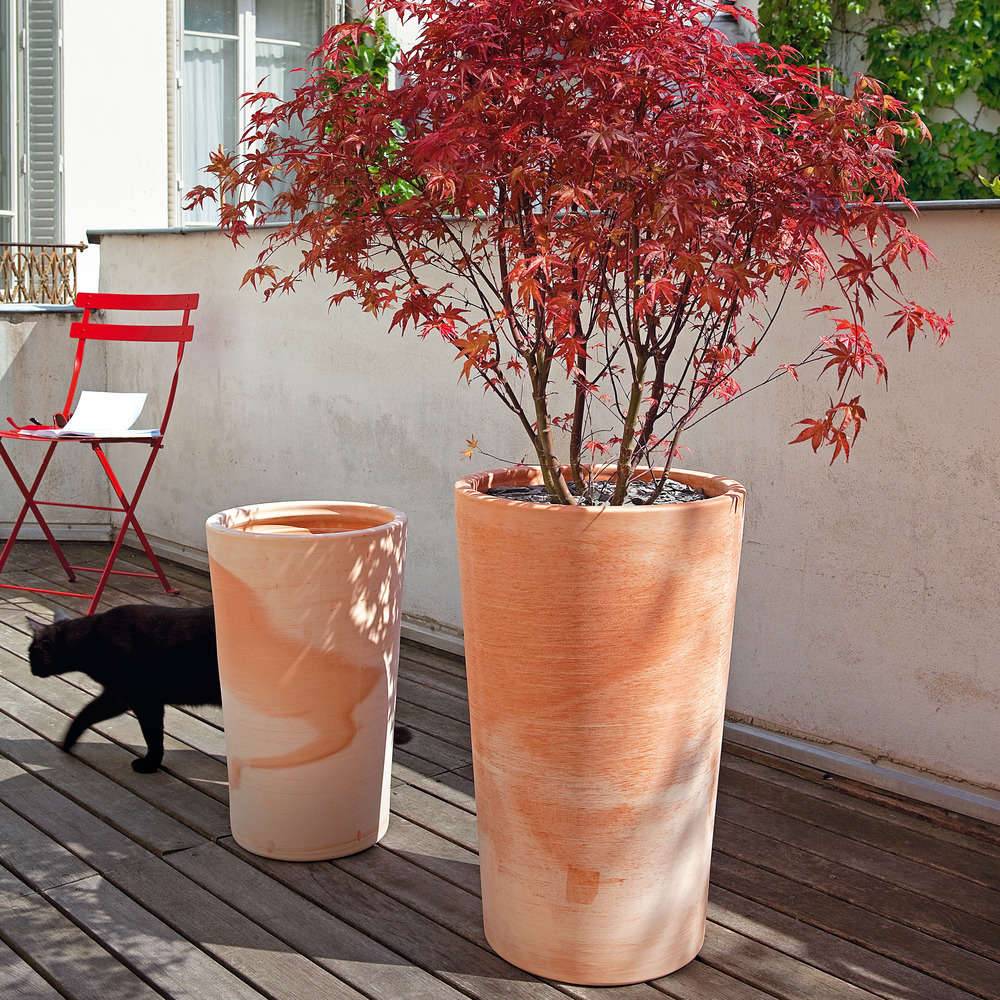 Cuvier Haut Droit Terre Cuite Naturelle Ø 37 cm H 60 cm - GOICOECHEA - Imagen 3
