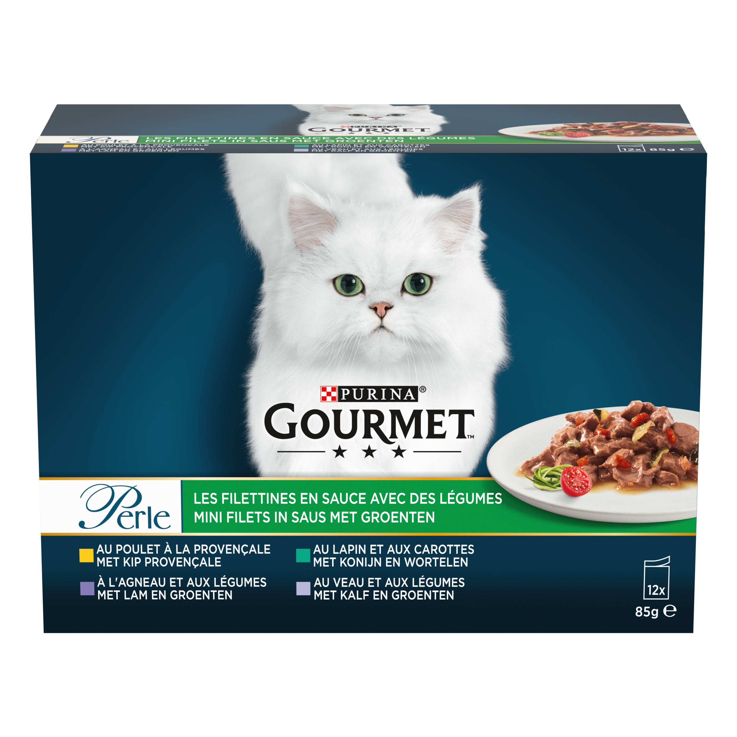Purina Gourmet - Sachets chat Perle Les Filettines à l'agneau 12x85g - GOURMET - Image 1