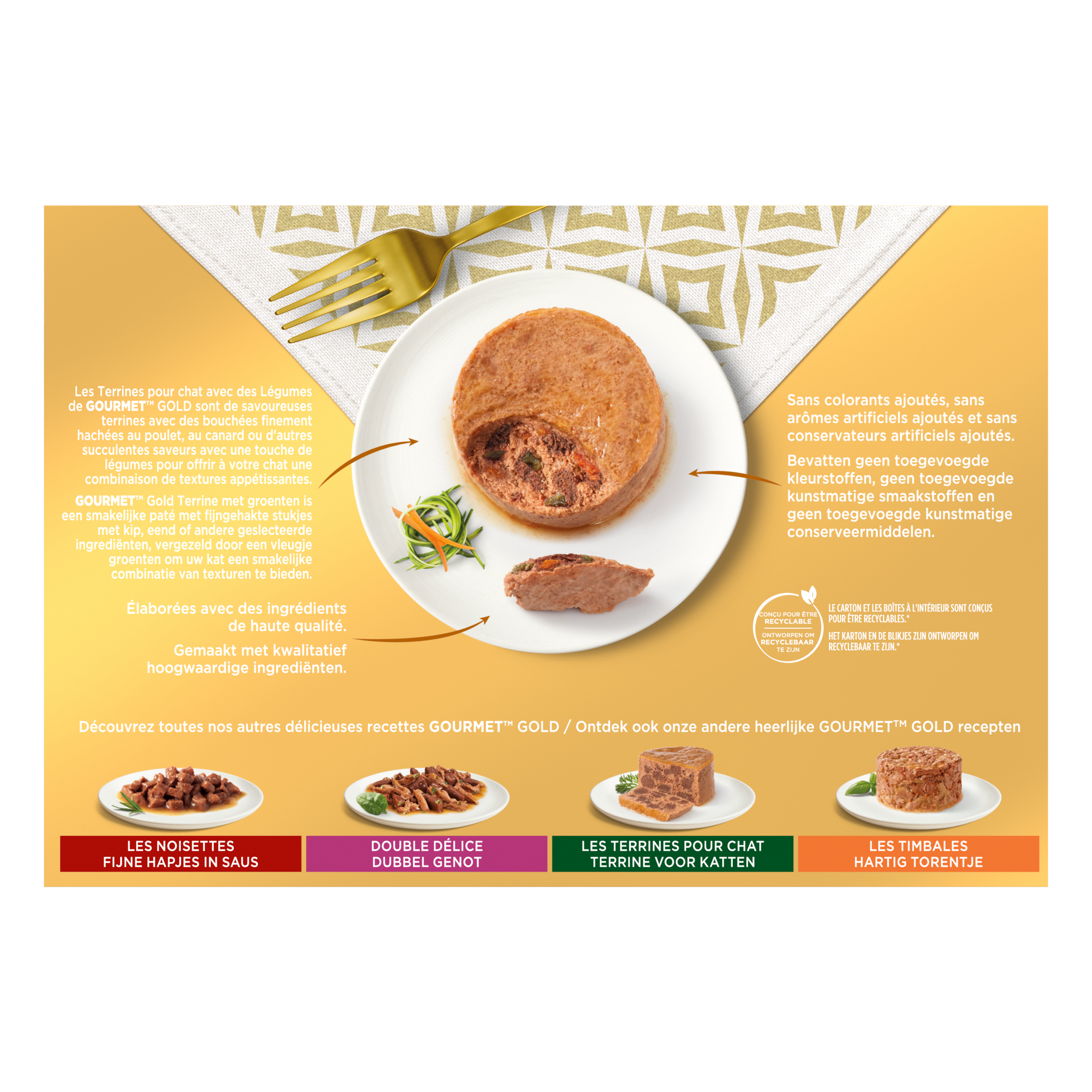 Purina Gourmet - Boîtes Terrines Aux Légumes Chat Adulte 12x85g - GOURMET GOLD - Image 4