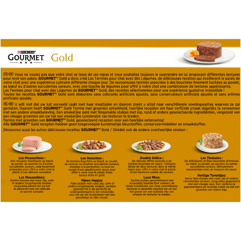 Purina Gourmet - Boîtes Terrines Aux Légumes Chat Adulte 12x85g - GOURMET GOLD - Image 8