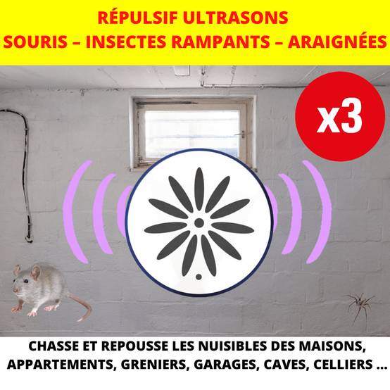 Retro - Répulsif ultrasons souris – Insectes rampants et araignées x3 - Image 4