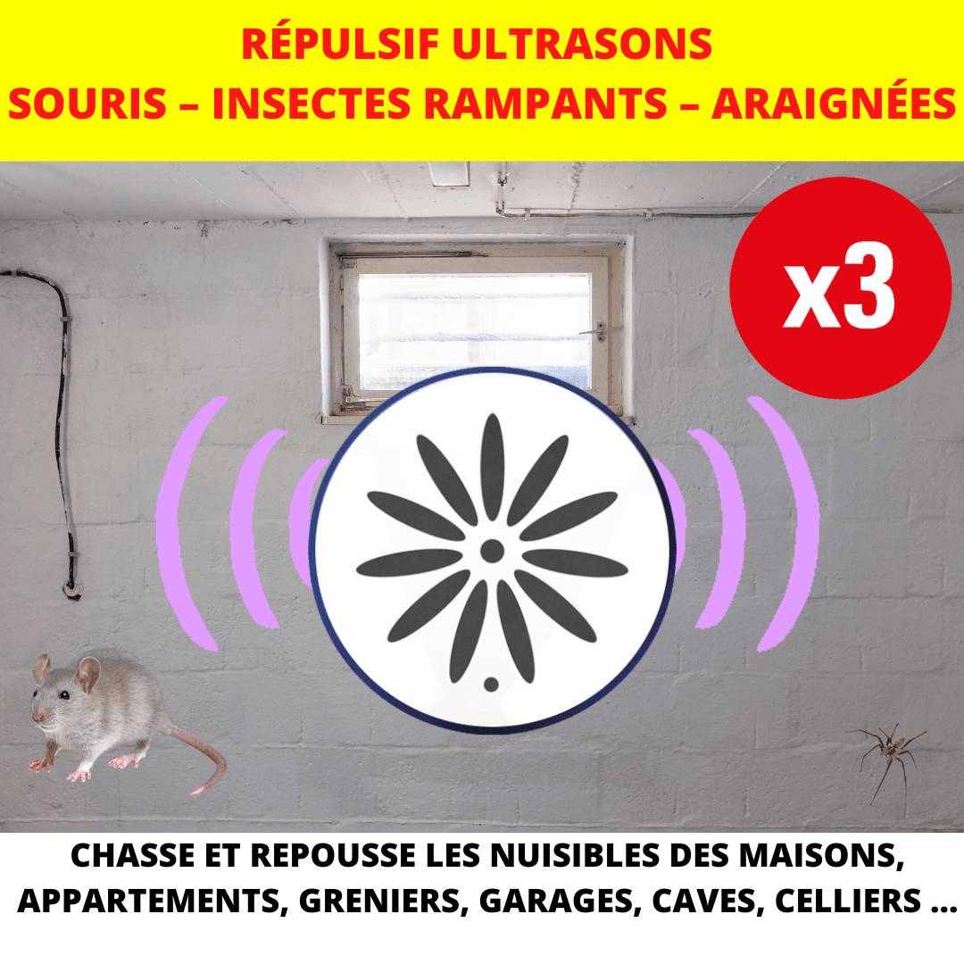 Retro - Répulsif ultrasons souris – Insectes rampants et araignées x3 - Image 4