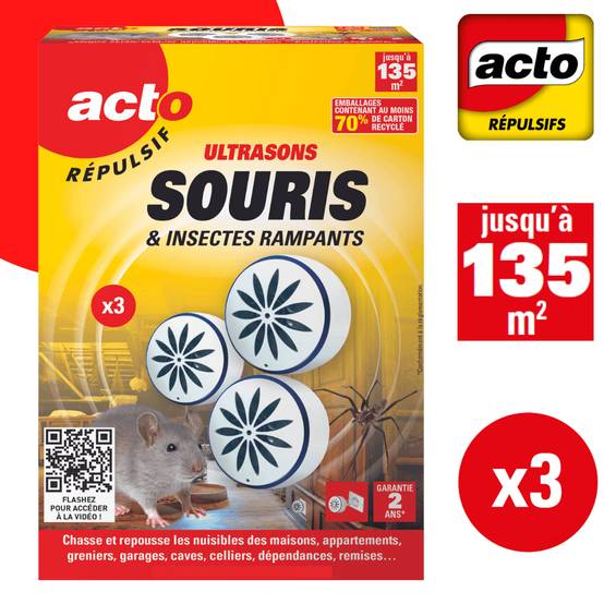 Retro - Répulsif ultrasons souris – Insectes rampants et araignées x3 - Image 2
