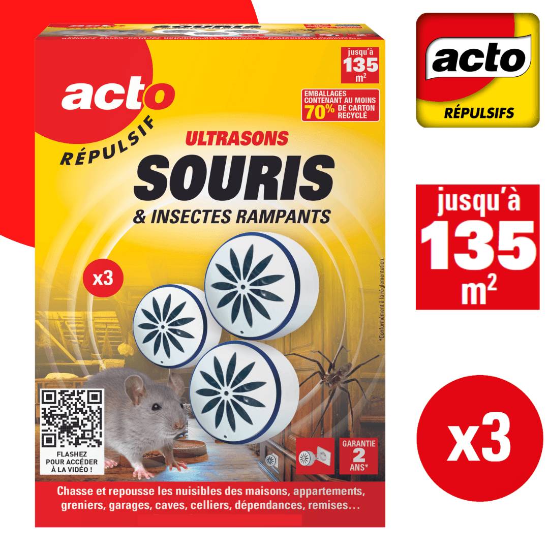 Retro - Répulsif ultrasons souris – Insectes rampants et araignées x3 - Image 2