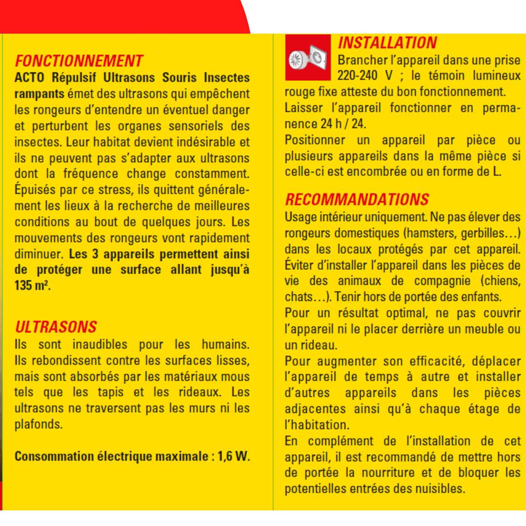 Retro - Répulsif ultrasons souris – Insectes rampants et araignées x3 - Image 3