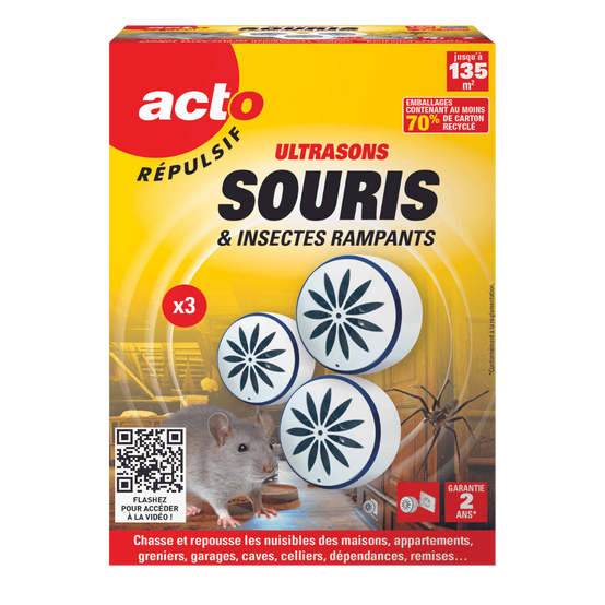 Retro - Répulsif ultrasons souris – Insectes rampants et araignées x3 - Image 7