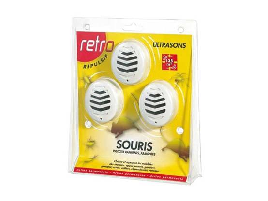 Retro - Répulsif ultrasons souris – Insectes rampants et araignées x3 - Image 1