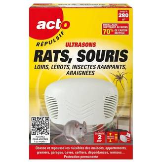 Répulsif ultrasons anti-rongeurs rouge H.24 cm L.7 cm - Acto
