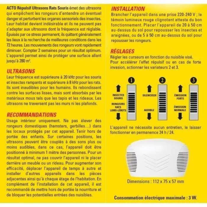 Répulsif ultrasons anti-rongeurs rouge H.24 cm L.7 cm - Acto - Imagen 13