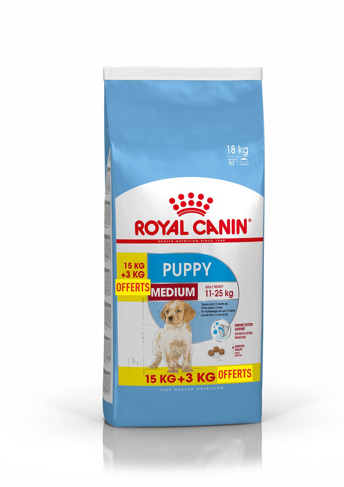 Royal Canin - Royal Canin - Croquettes chiot Medium junior 15 kg + 3 kg - Image 1