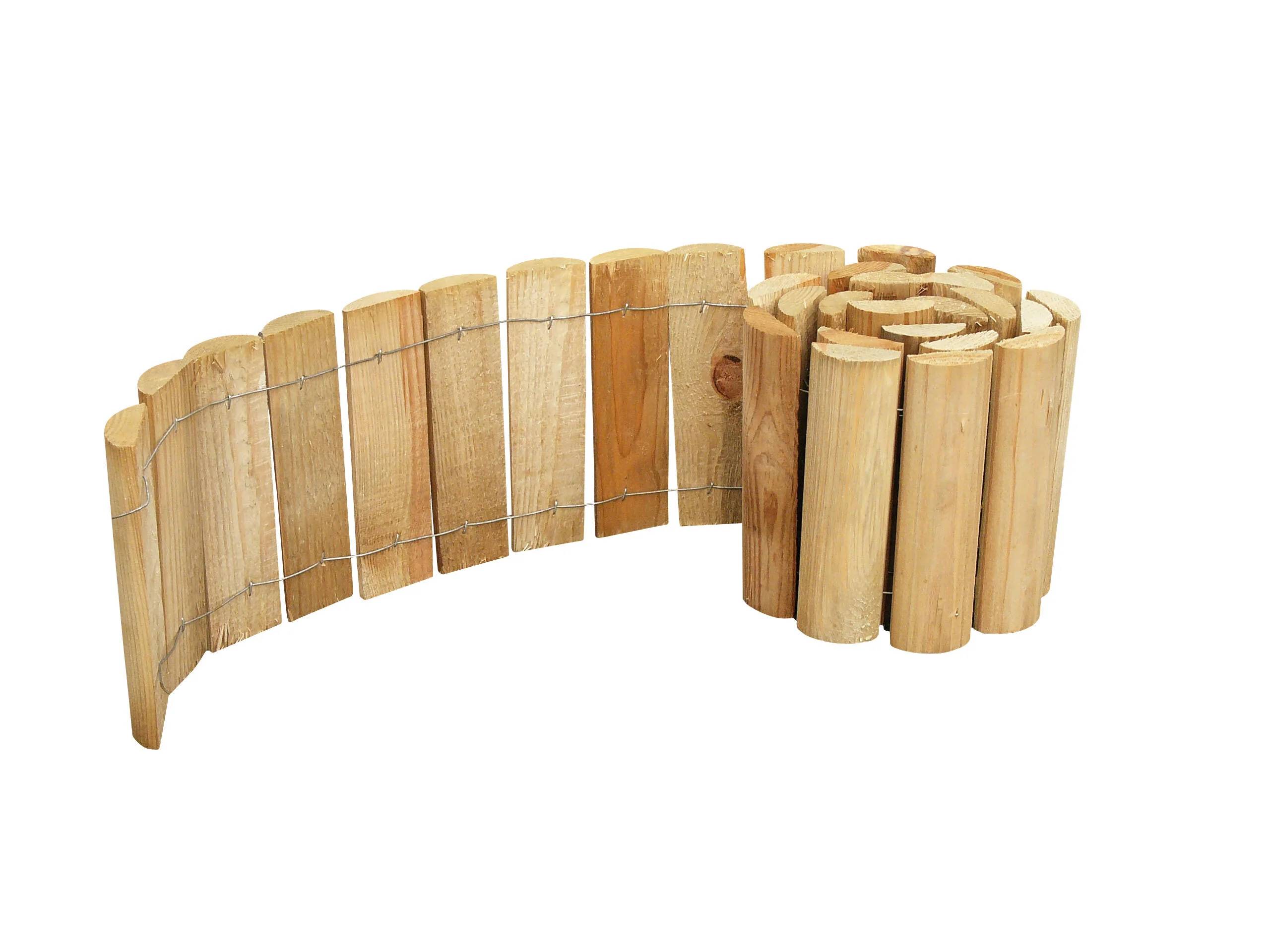 Cerland - Bordure en bois demi-rondins naturel H 20 cm L 180 cm – Cerland - Image 3
