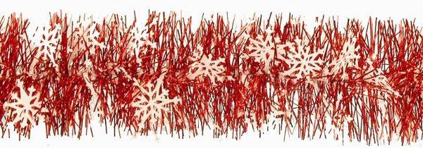 Weiste - Guirlande scintillante blanche et rouge ornée de flocons L.200 cm - Imagen 1