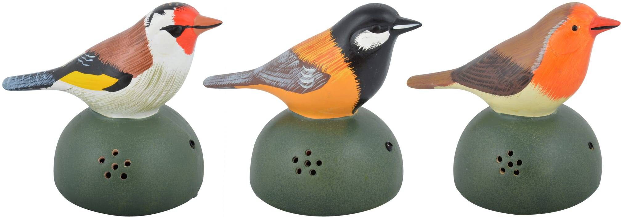 Esschert Design - Oiseau d'accueil détecteur de mouvements - L.16 x l.17 x H.13 cm