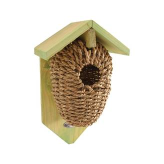 Best For Birds - Nichoir avec poche en jonc de mer - L15.2 x l10.2 x H26.2 cm